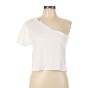 Aerie White One-Shoulder Crop Top